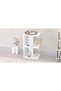Modern home Modern E-Shape Night Stand Table, with 3 Open Storage Shelf For Living Room, Bedroom - White - 5