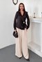 Women's Brown Drapey Satin Blouse with Button Details - 3