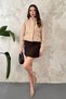 Women's Beige Short Mock Neck Jacket - 3