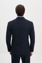 Striped Slim Fit Wide-Collar Double-Breasted Wool Men's Suit, Navy Blue - 45492.26K - 4
