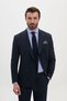 Striped Slim Fit Wide-Collar Double-Breasted Wool Men's Suit, Navy Blue - 45492.26K - 5