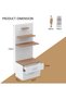 Modern home Wooden Mandir, Temple with 2 Drawers for Storage Pooja Essentials and 3 Shelves for God Statue Sturdy Steel Legs Ideal for Home, Office, Temple - Brown Arizona Oak - 3