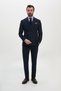 Striped Slim Fit Wide-Collar Double-Breasted Wool Men's Suit, Navy Blue - 45492.26K - 3