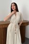 Women's Beige Relaxed Fit Linen-Look Cotton Dress - 3