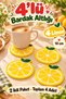 Set of 4 Lemon-Patterned Coasters, 10 cm, for Coffee and Tea Cups—Colorful Table Setting Accessory