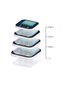 Set of 4 Storage Containers – Leak-Proof Lids – Nesting Patterned Storage Containers (300 ml, 450 ml, 650 ml, 1 Liter) - 2