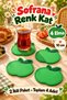 Set of 4 Apple-Patterned Coasters, 10 cm, for Coffee and Tea Cups—Colorful Table Setting Accessory - 6