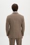Striped Slim Fit Wide-Wrap Neckline Double-Breasted Wool Men’s Suit, Beige - 45492.26K - 4