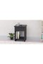 Mahmayi Modern Night Stand Table, Side Table with Attached BS02 Desktop Socket USB A/C Port Single Drawer Storage and Open Storage Shelves, Side Table For Living Room, Bedroom - Black - 5