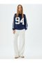 Brushed Inside, Striped, Relaxed-Fit, Raglan-Sleeve, Long-Sleeve, Crew-Neck Printed Sweatshirt