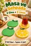 Set of 4 Apple and Lemon-Patterned Coasters, 10 cm, for Coffee and Tea Cups—Colorful Tableware Accessories