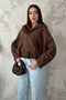 Women's Brown Short Hooded Jacket - 2