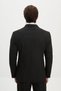 Striped Slim Fit Wrap Neckline Double-Breasted Wool Men’s Suit, Black - 45492.26K - 4