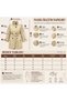Women's Brown Short Mock Neck Trench Coat with Epaulets, Buttons, Lining, and Belted Design - 6