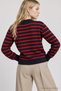 Striped Wool Blend Knit Sweater LYY0157 NAVY RED - 5