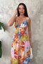 Women's Blue Backless Linen Dress - 3