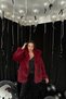 Women's Burgundy Faux Fur Coat