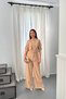 Women's Camel Viscose Top and Bottom Set