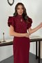 Women's Burgundy Stretch Fabric Shimmery Dress - 2