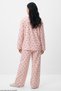 Salmon and Cherry-Patterned Soft-Touch Winter Knit Button-Down Pajama Set 8088 - 5