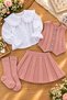 4-Piece Set for Girls Featuring a Braided Knit Vest and a Shirt with a Flared Skirt - 3