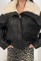 Women's Black Fur Leather Jacket - 4