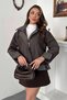 Women's Brown-Lined Polka Dot Ruffled Cotton Jacket - 2