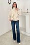 Women's Beige-Lined Snap-Fastened Jacket with Details - 3