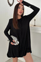 Women's Black Acrylic-Blend Cape Dress - 4