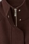 Premium Coffee Color Oversize Wide Sleeve Stand Collar Women's Anti-Pilling Bomber Cashmere Jacket - 5