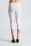 Set of 3 White Women's Modal-Elastane Cotton Below-the-Knee Short Capri Leggings - Comes with a Free Gingham Band - 6
