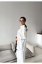 Women's Shirt with Bead Embroidery on Front, Standard Pants Size Suit - 5