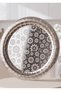 Luxury Steel 2-Piece Tea Tray Set | Round Coffee and Serving Tray with Daisy Pattern (36–40 cm) - 3