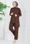 Crinkled Three-Piece Set BROWN - 2
