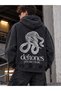 Unisex Oversized Hooded Cardigan with Front and Back Prints and a Zipper—DEFTONES SNAKE - 3