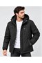 Plus size outdoor hooded water and windproof quilted fleece-lined fiber-filled softshell jacket 7824 - 4