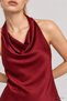 Blouse with Cowl Neckline and Satin Finish LGK0012 BURGUNDY - 2