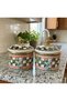 9 CM SMALL SIZE, 2-PIECE ENAMELED JAR SET WITH CHECKERBOARD PATTERN - 2