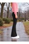 Flared Leggings with Brushed Inside Ruffles—Winter Girls' Casual, Comfortable for Everyday Wear - 2
