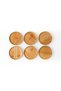 Set of 6 Round Bamboo Coasters, Cup Saucers, and Glass Coasters, 10 cm - 2