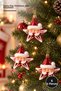 Set of 6 Christmas Tree Ornaments Featuring Santa Claus and Star Figures – Figurine Christmas Tree Ornaments – Christmas Tree Decorations – Santa Star