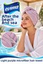 Microfiber Hair-Drying Towel and Hair Cap – Single-Button, Light Lilac - 4