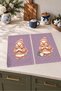Snowy Duck Duck and Beanie Lilac-Patterned New Year's Digitally Printed 2-Piece Kitchen Towel Set, 35x55 cm - 5