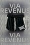 Boxing Lettering Printed with Side Strips Piped Detail Women's Sports Running and Fitness Shorts