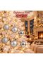 Set of 6 New Year's Tree Ornaments, 6 cm Each: Matte, Glossy, and Glittery Decorative Hanging Ornaments
