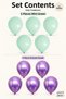 Set of 10 Green and Chrome Purple Latex Balloons, 11 Inches, 5+5, for Birthday Party Decorations - 3
