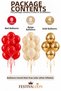 Set of 20 Red, Sea Sand, Beige, Chrome, and Gold Balloons for Birthday Celebrations, Parties, and Event Decorations - 2