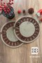 Set of 2 Handmade New Year's Design Jute Placemats, Bohemian Woven American Placemat Set, Decorative Table Setting, 33 cm