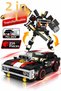 356-Piece Transformable Robot Race Car Building Set with 2-in-1 Snap-and-Release Building Blocks - 2