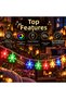 Set of 10 Crystal Snowflake-Shaped RGB LED String Lights, 3 Meters, with USB, Decorative Room Lighting, Christmas Tree and Party Decorations, N-2603 - 4